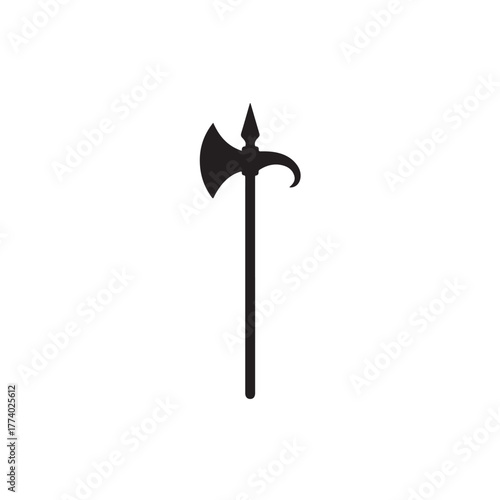 Halberd polearm medieval battle weapon silhouette