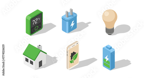 Vector25942 isometric energy gadgets