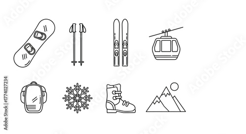 Vector26001 outline winter sports