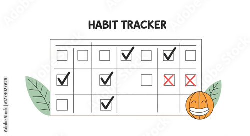 Vector26044 flat habit tracker