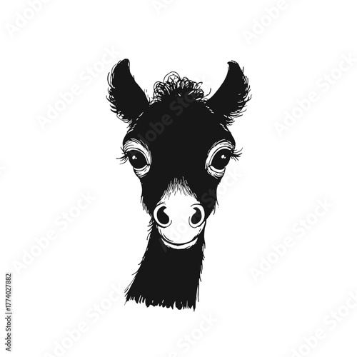 foal. foal simple black and white line art vector logo