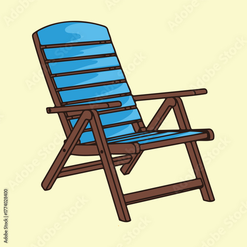 Wooden beach chair summer outdoor vacation relax holiday furniture seat armchair lounge