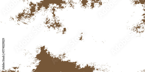 Abstract grunge background with a brown ink splat isolated on a white background, resembling a dry pile of cocoa powder or coffee spice