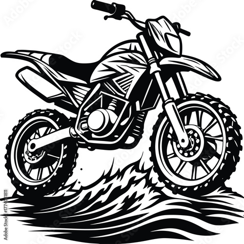 Dirt Bike Rider on Fire Trails Graphic motorcycle motocross