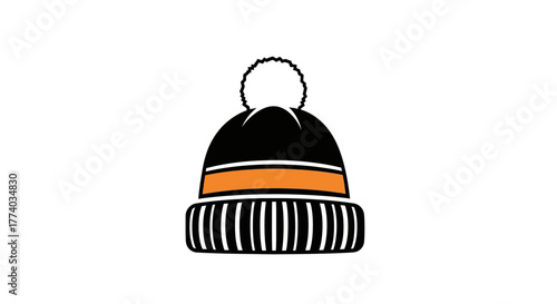 Stylish winter beanie with pom pom in minimalist design