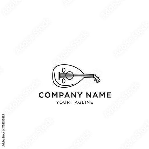 Minimalist oud logo design with company name and tagline.