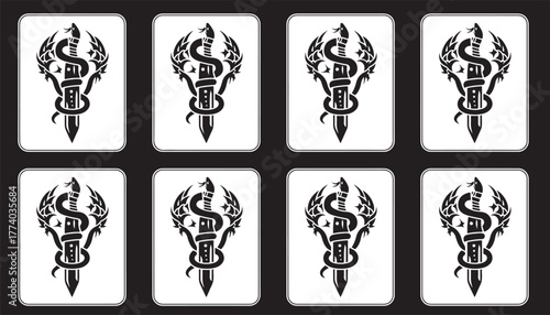 Intricate Caduceus Symbol Tattoo Designs for Body Art Enthusiasts Exploring Mythological and Medical Imagery