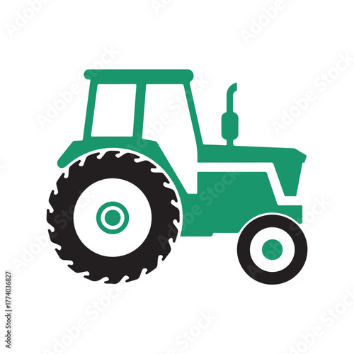 Tractor Icon for Agriculture and Farming Industry – Modern Farm Vehicle Illustration Perfect for Agricultural Equipment, Machinery Design, and Rural Farm Concept Graphics