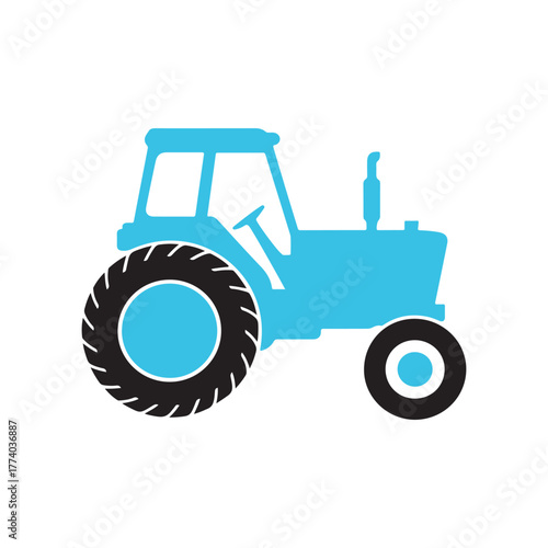 Tractor Icon for Agriculture and Farming Industry – Modern Farm Vehicle Illustration Perfect for Agricultural Equipment, Machinery Design, and Rural Farm Concept Graphics