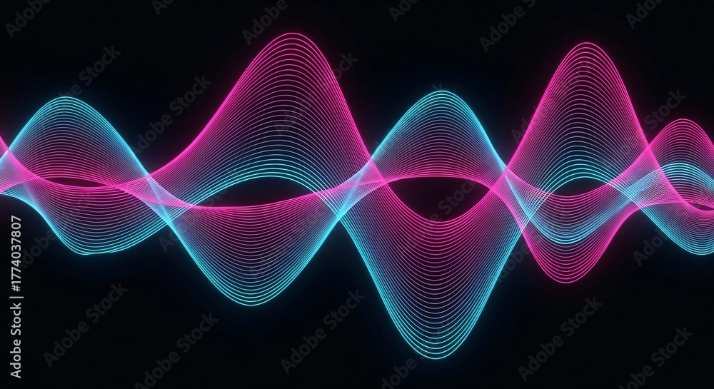 Fototapeta premium Abstract Neon Waveform