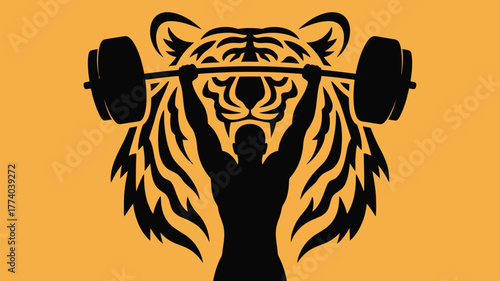 Unleash your inner beast with powerful weightlifting and a fierce tiger graphic for ultimate strength and motivation
