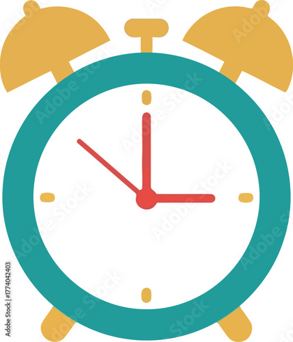 Retro alarm clock icon time management concept