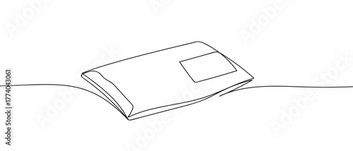 One continuous line of parcel envelopes in simple linear style Vector illustration in doodle style Editable stroke.
