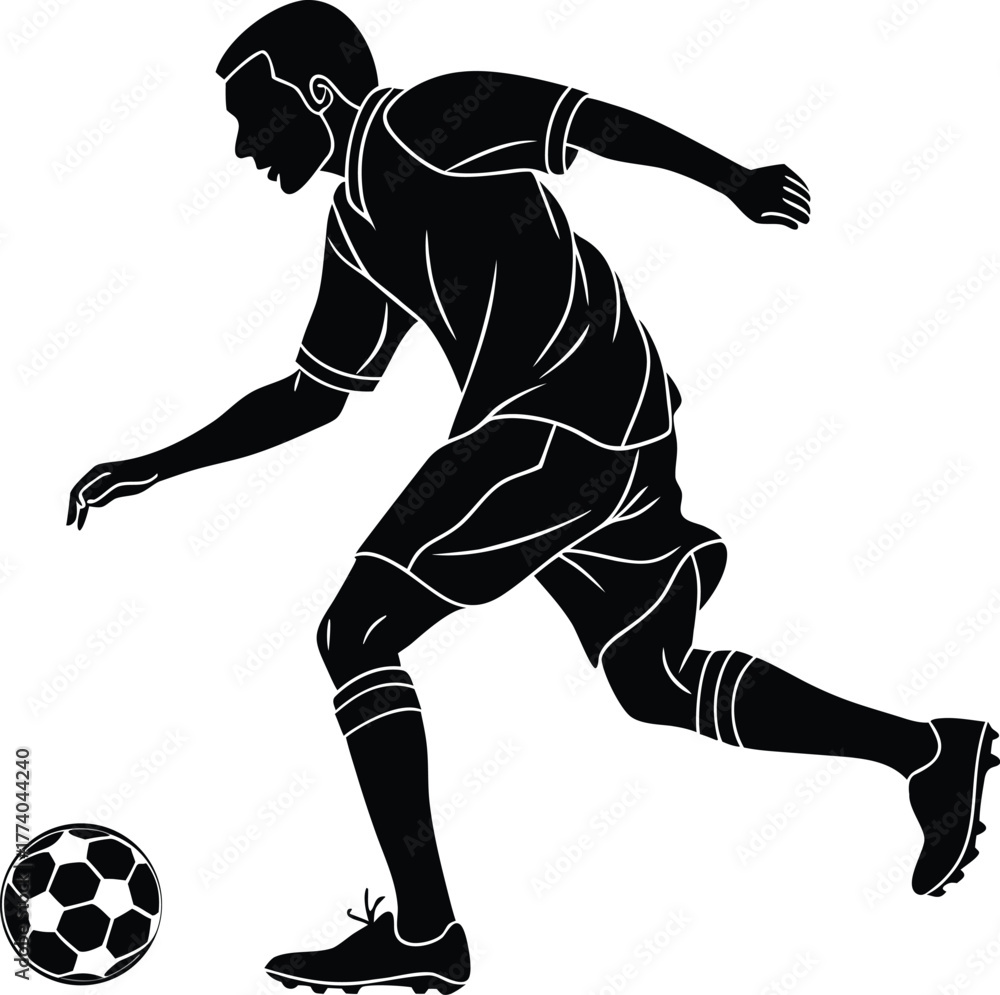 Naklejka premium soccer player motion sequence silhouette vector