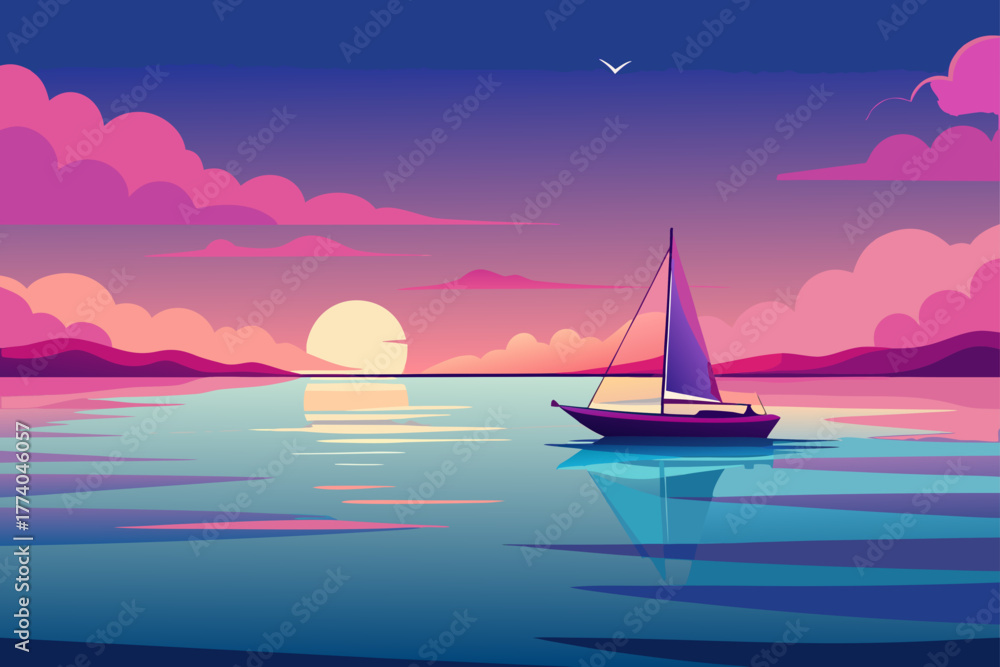 Fototapeta premium Balloon over the ocean wave