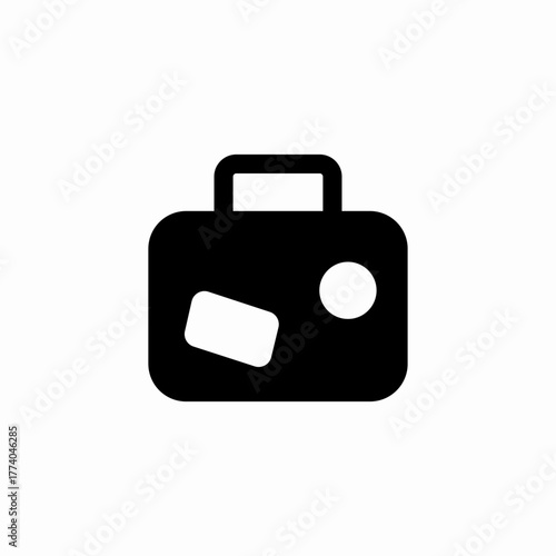 stamp travel luggage icon sign vector