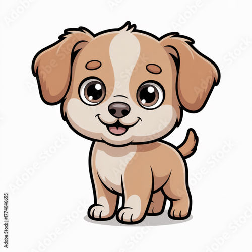 Wallpaper Mural A cartoon illustration of a cute puppy Torontodigital.ca