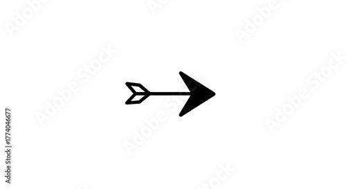 Bold black arrow icon pointing right on white background