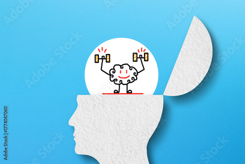 Brain exercise concept. Mental Strength and Brain Health Empowering Your Mind.