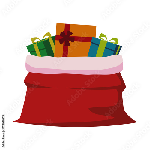 Red bag full of gifts