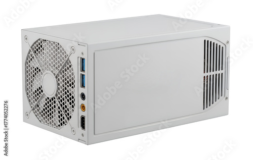 Small form factor pc isolated on transparent background for desktop computing and home entertainment