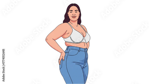 Confident Woman in Casual Attire A Vector Illustration with a Stylish Pose