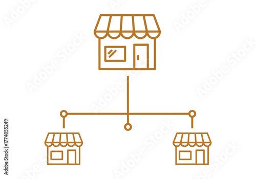 Franchise Network Line Icon.