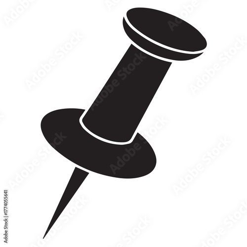 Push pin icon isolated on white background in simple style design