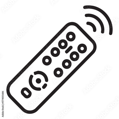 Remote control icon isolated on white background for television set