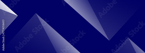 Abstract line blue background with dynamic effect. Motion vector illustration with white line decoration. Trendy dark navy blue gradient.