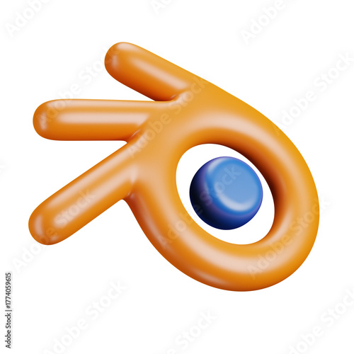 3D Orange blender logo