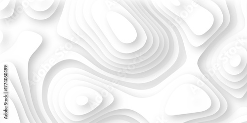 Abstract realistic papercut decoration textured with wavy layers. topographic canyon map light relief texture, curved layers. 