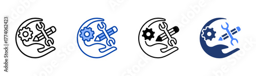 Vocational icon set multiple style collection