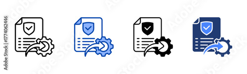 Policy icon set multiple style collection