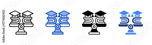 Education icon set multiple style collection