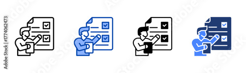 Accountability icon set multiple style collection