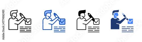 Assessment icon set multiple style collection