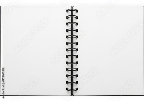 Open spiral notebook blank pages ready for ideas and creativity journaling and sketching transparent background