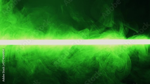 Colored neon light with smoke