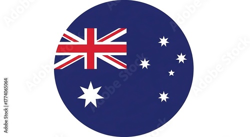 Australian Flag Circle - National Symbol of Australia and its Identity.