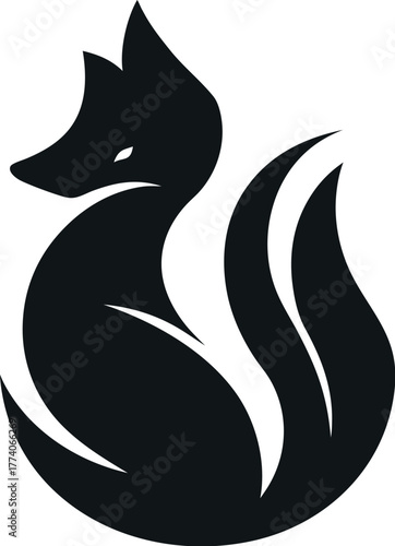Fox Silhouette Transforming into Flames | Energy and Cleverness Vector Art