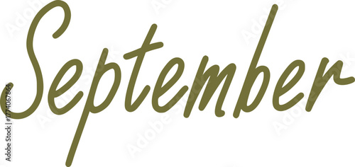 September handwritten caption
