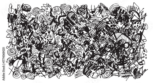 Abstract Chaotic Hand Drawn Doodle Vector Design for Creative Backgrounds