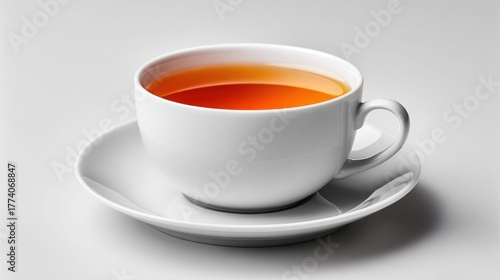 Wallpaper Mural Aromatic tea in a white cup and saucer, perfect for a relaxing moment Torontodigital.ca