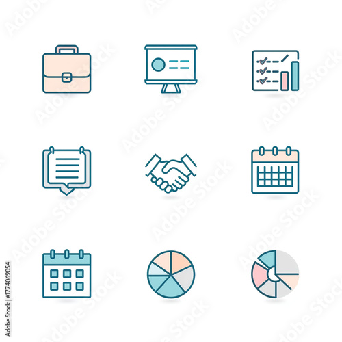 Business and finance icon set for web and communication design