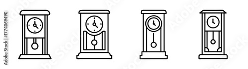 Vintage grandfather clock vector illustration antique time piece design element for home decor and design