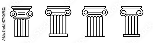 Vector illustration of ancient greek roman architectural column orders doric ionic corinthian