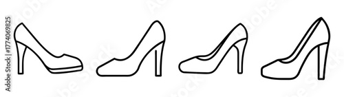 Stylish high heel shoes illustration vector design for fashion footwear and accessories shop 
