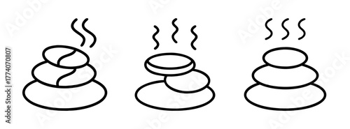 Three piles of steaming compost illustration vector art organic waste management and recycling process diagram