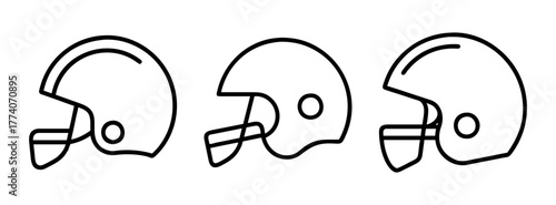 Download football helmet vector outline illustration for sports equipment and gear design projects